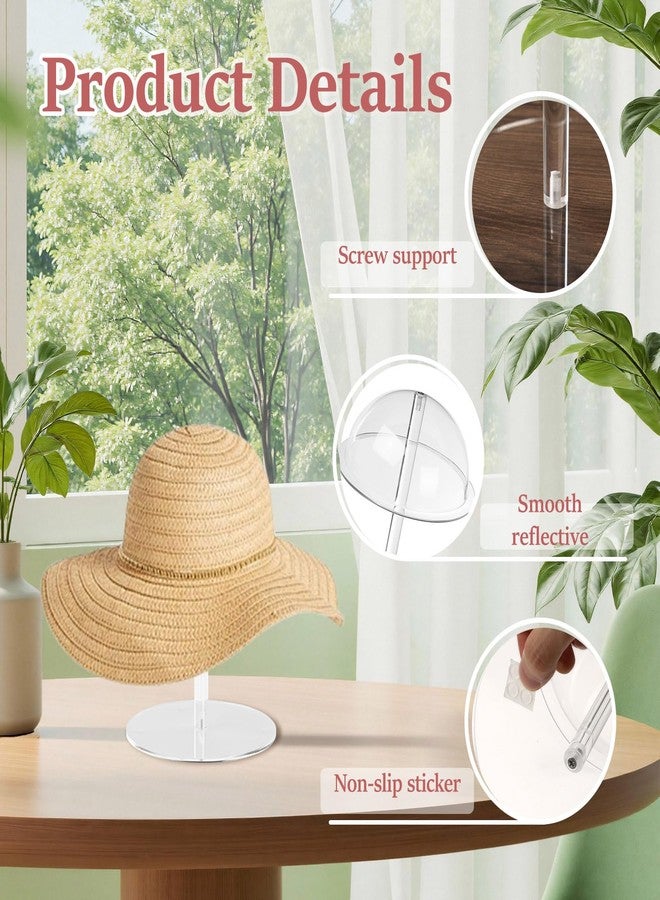 Yitexin Acrylic Clear Wig Stand for Hair Styling Display, Non-Slip Hat Rack Holder Organizer, Mannequin Head for Wigs Baseball Caps Cowboy Women (Transparent) - Image 3